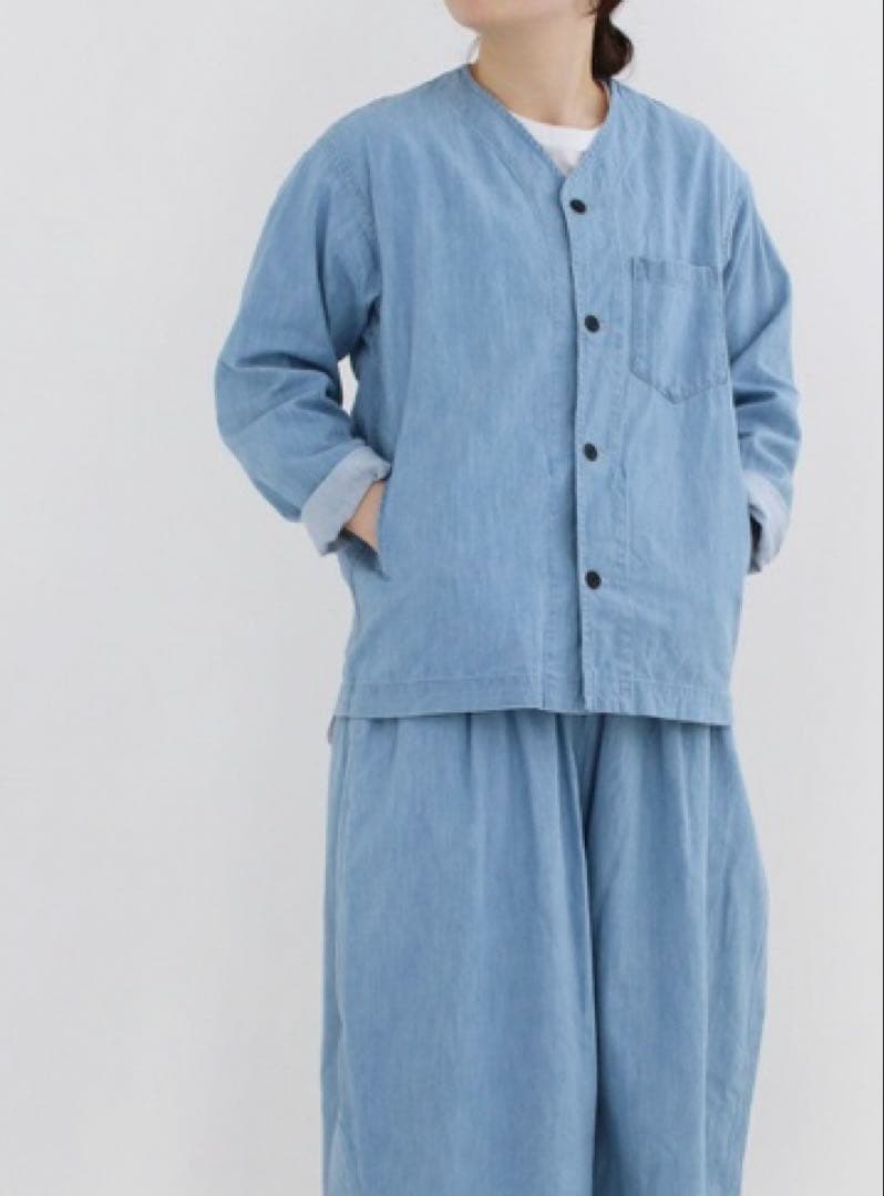 値下げ【美品】ゴーシュ ライトデニム　ノーカラージャケット