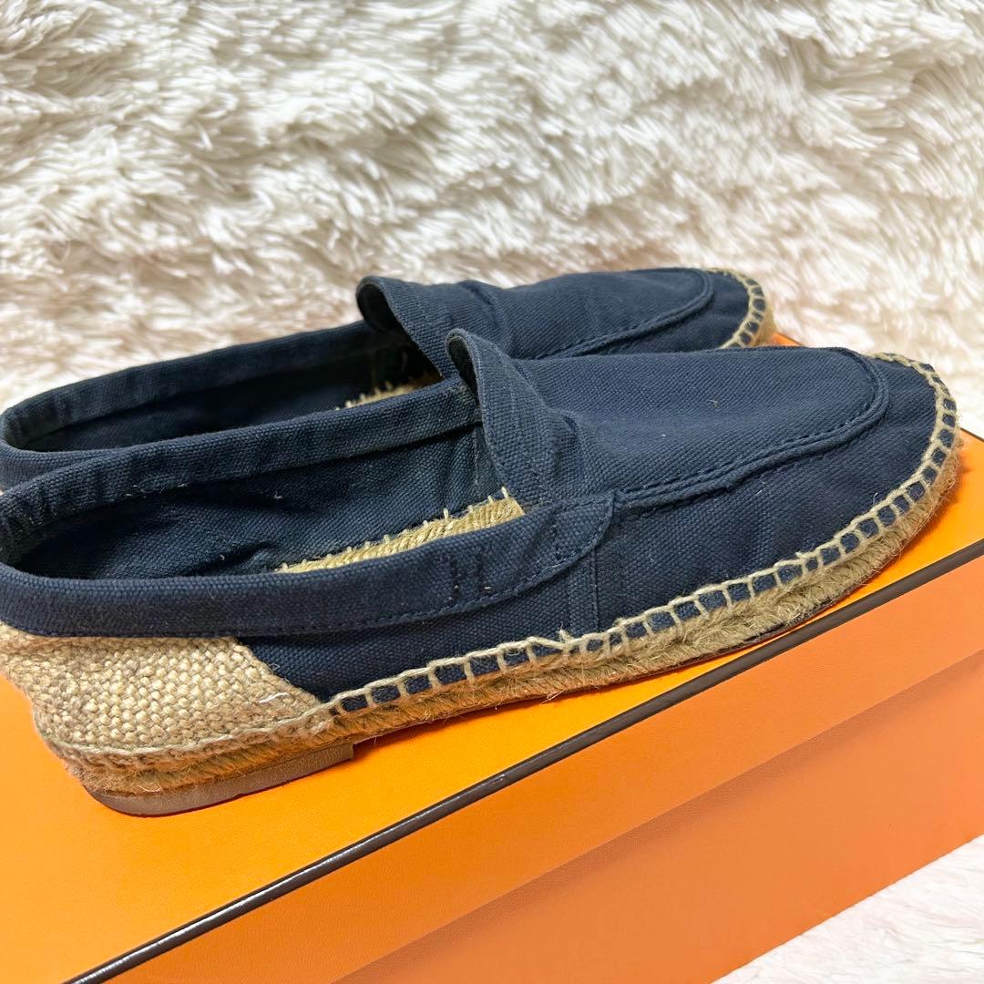 【良品】HERMES エルメス エスパドリーユ フラットシューズ