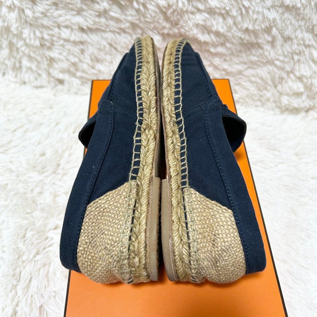 【良品】HERMES エルメス エスパドリーユ フラットシューズ