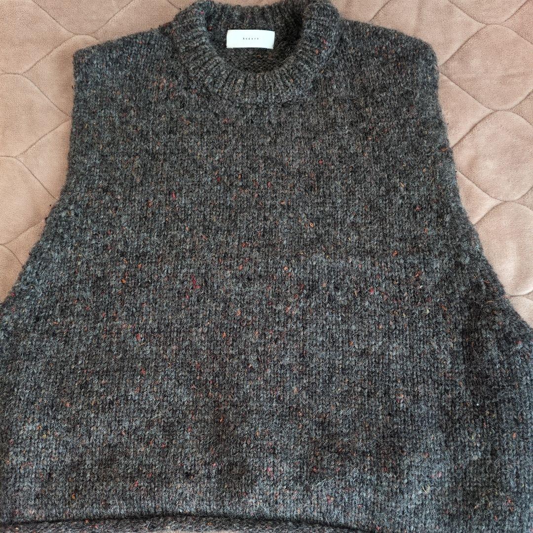 かぐれ　カラーネップアルパカ ベスト　チャコール　美品