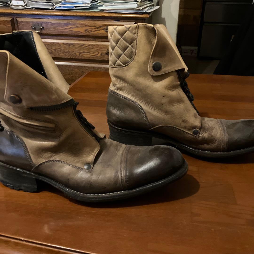 アルフレッドバニスター ライダースブーツ ベージュ