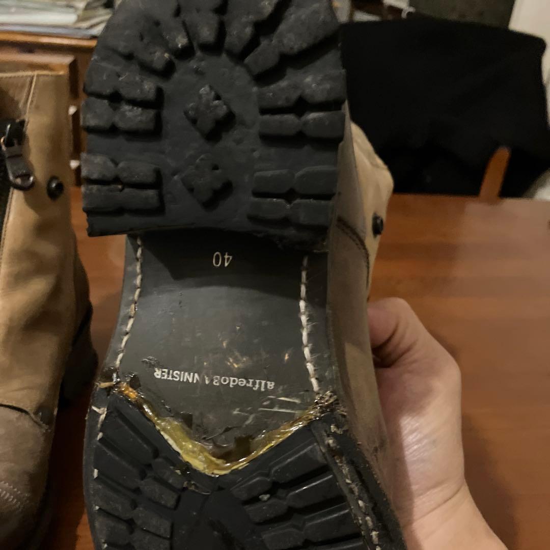 アルフレッドバニスター ライダースブーツ ベージュ