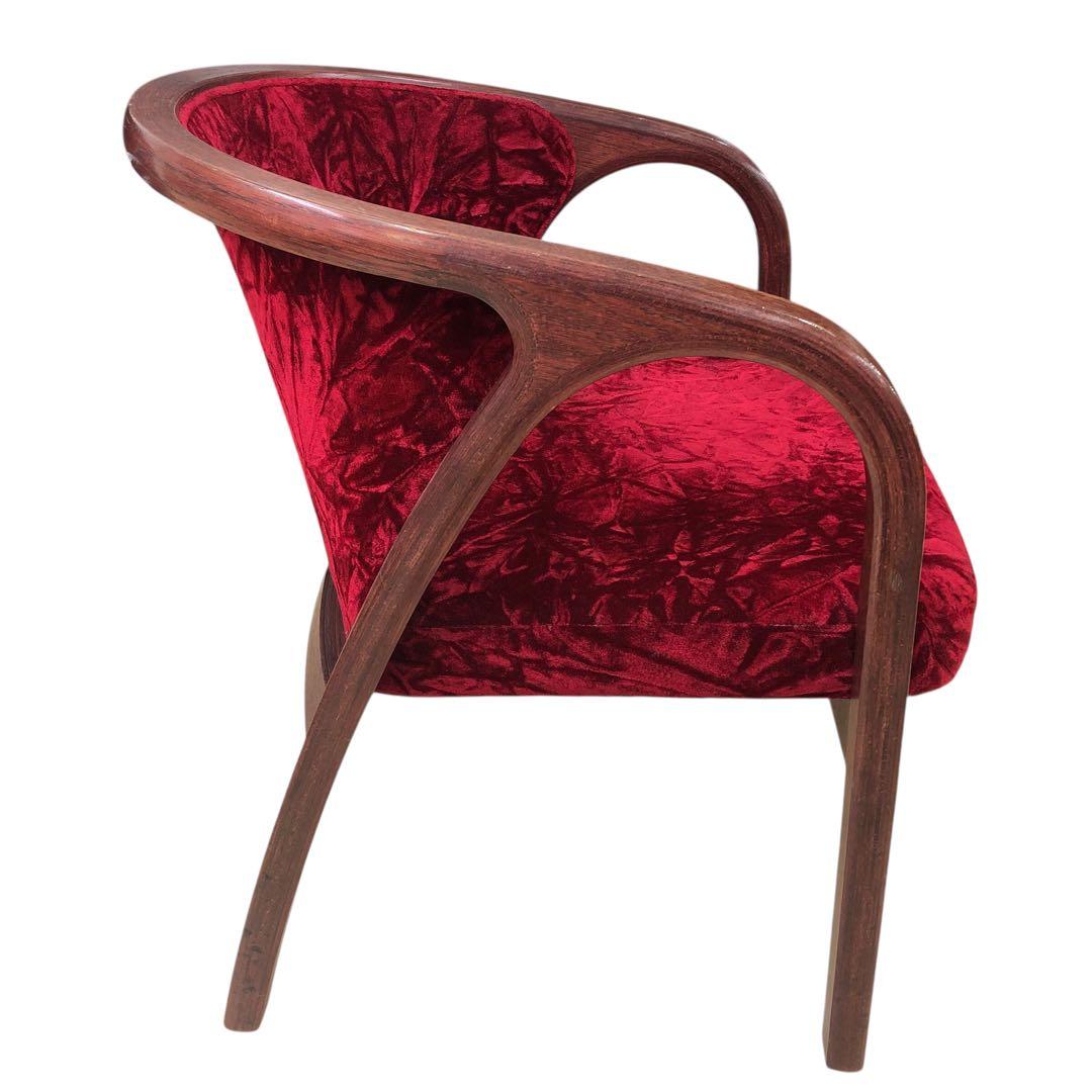 天童木工 アームチェア 曲げ木 ベロア生地 ヴィンテージ・アンティーク家具