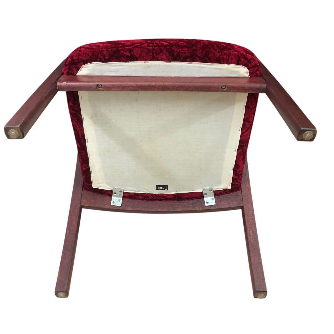 天童木工 アームチェア 曲げ木 ベロア生地 ヴィンテージ・アンティーク家具