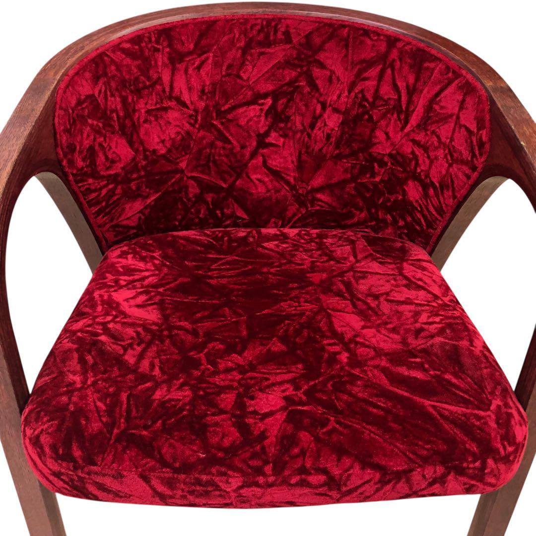 天童木工 アームチェア 曲げ木 ベロア生地 ヴィンテージ・アンティーク家具