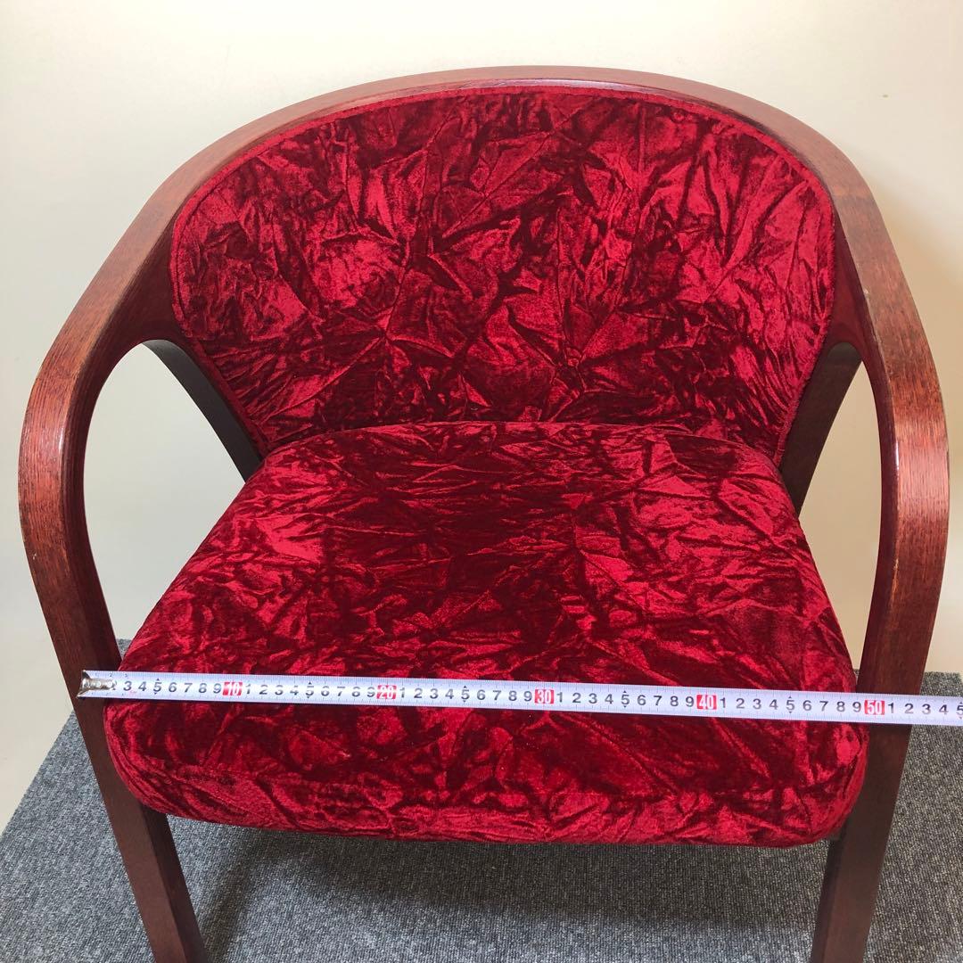 天童木工 アームチェア 曲げ木 ベロア生地 ヴィンテージ・アンティーク家具
