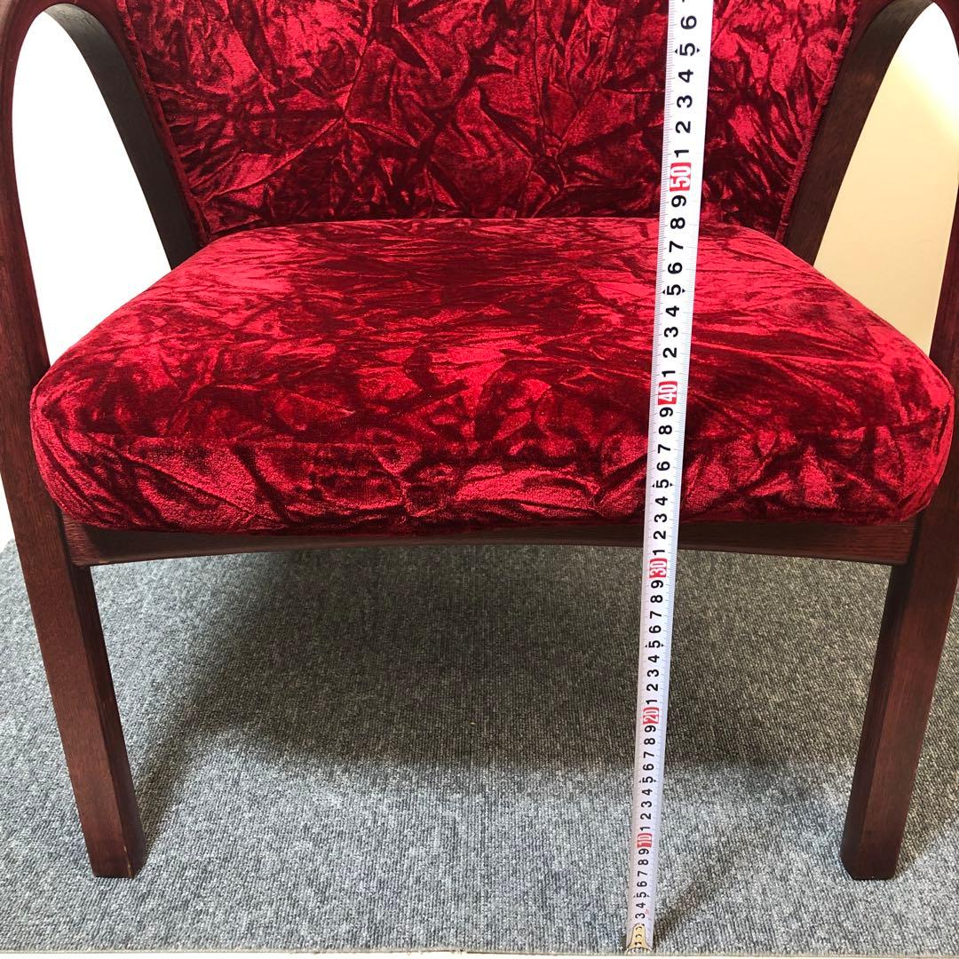 天童木工 アームチェア 曲げ木 ベロア生地 ヴィンテージ・アンティーク家具