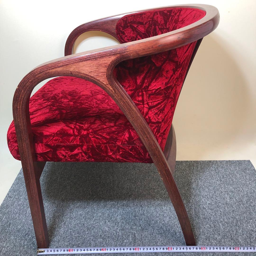 天童木工 アームチェア 曲げ木 ベロア生地 ヴィンテージ・アンティーク家具
