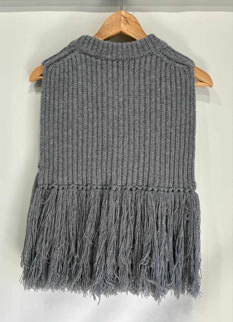 HYKE ウール　フリンジ　ベスト