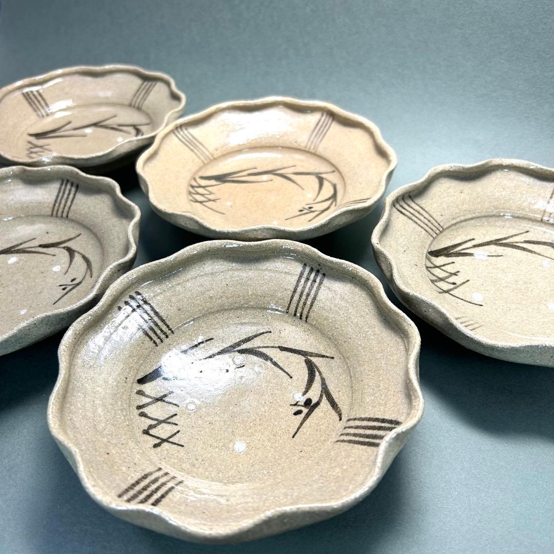 グ*マ様 銘々皿　唐津焼　『太郎右衛門　絵唐津』　中里太郎右衛門　五客　陶器皿