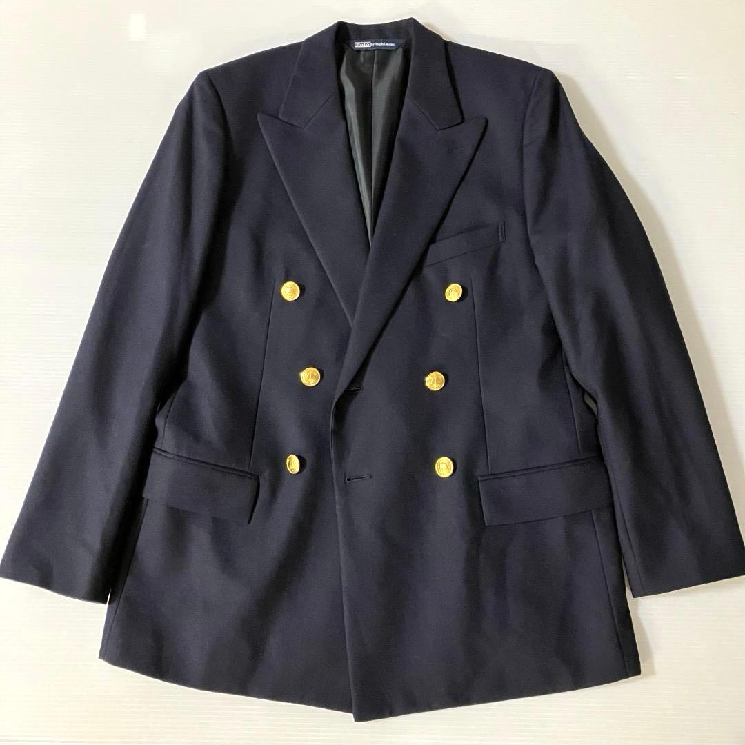 未使用　Ralph Lauren ダブルテーラードジャケット 紺ブレ　170