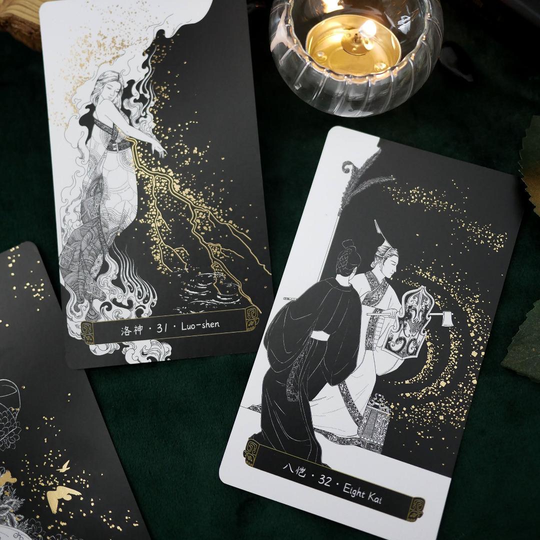 【正規品オラクルカード】墨絵×金箔の静かな美しさ✨幽玄な天空と古代神話のオラクル