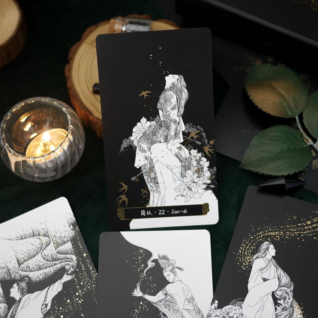 【正規品オラクルカード】墨絵×金箔の静かな美しさ✨幽玄な天空と古代神話のオラクル