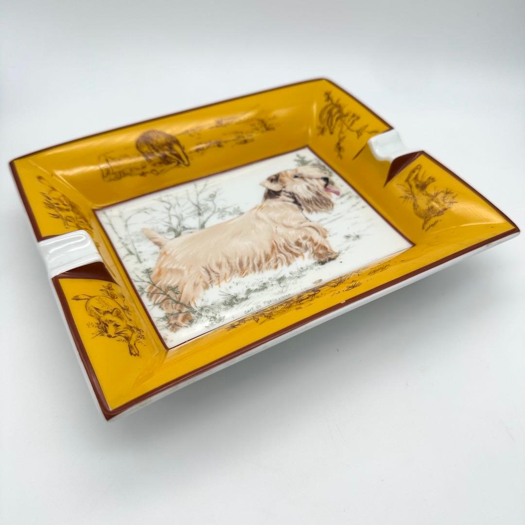 Hermes エルメス 置き灰皿 小物入れ テリア 狩猟犬 狩り