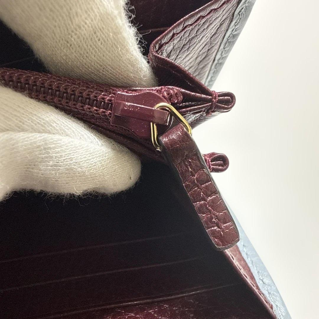 GUCCI ライトグレー　レザー 長財布