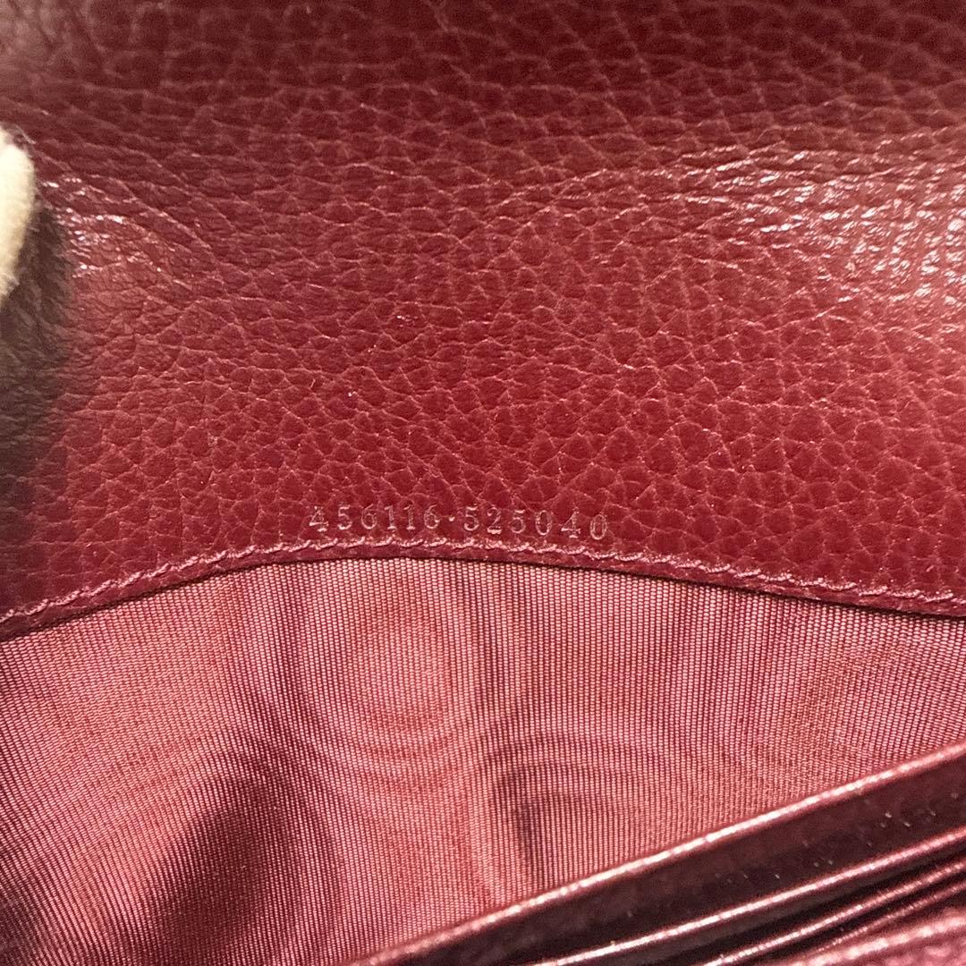 GUCCI ライトグレー　レザー 長財布