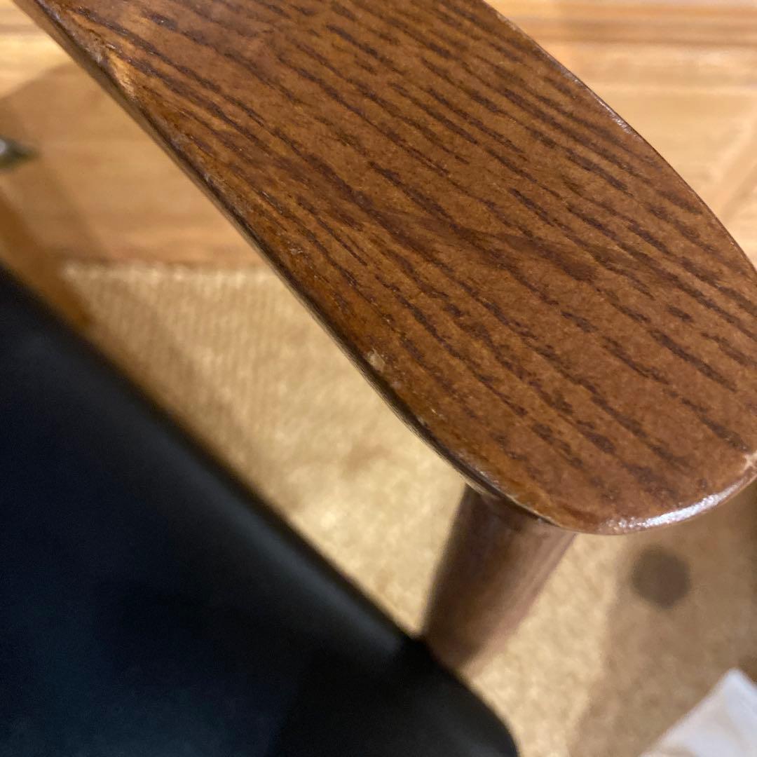 天然木　無垢材　アーム付きダイニングチェア　4脚セット