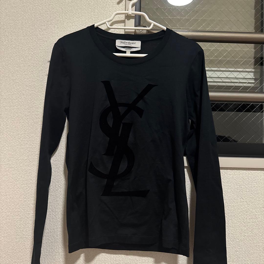 美品 イブサンローラン Yves Saint-Laurent　長袖 Tシャツ 黒