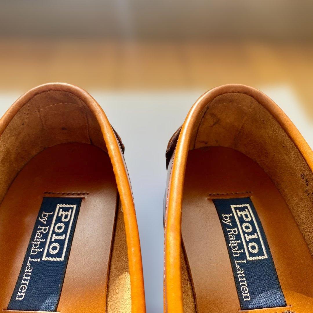 ★ＵＳＡ製 ラルフローレン★ タッセル フリンジ ローファー US8.5 茶色