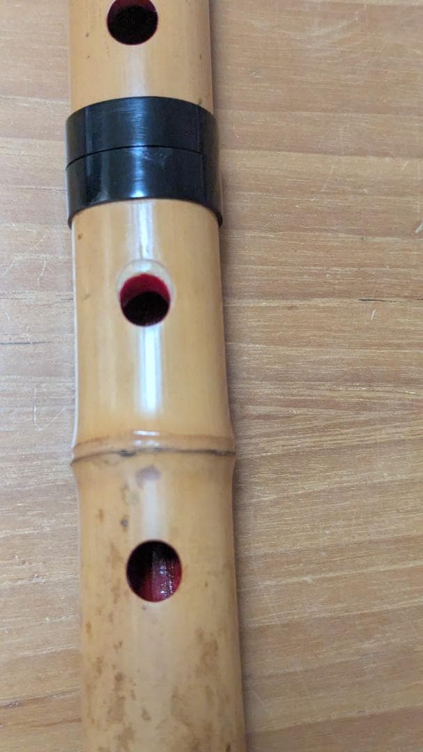 コ*ん様 尺八 二本継ぎ地無し 有聲1.8（D）　１尺８寸　５孔　REIZAN