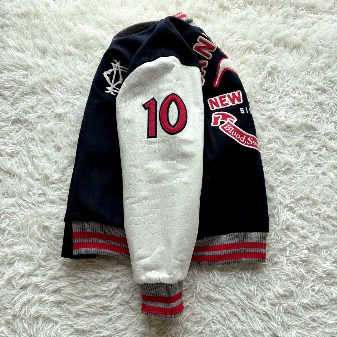 【人気 XL】カンタベリー レザー切替 スタジャン キルティング 刺繍 ワッペン