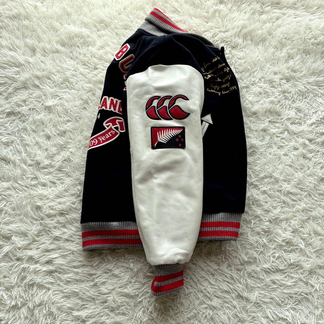 【人気 XL】カンタベリー レザー切替 スタジャン キルティング 刺繍 ワッペン