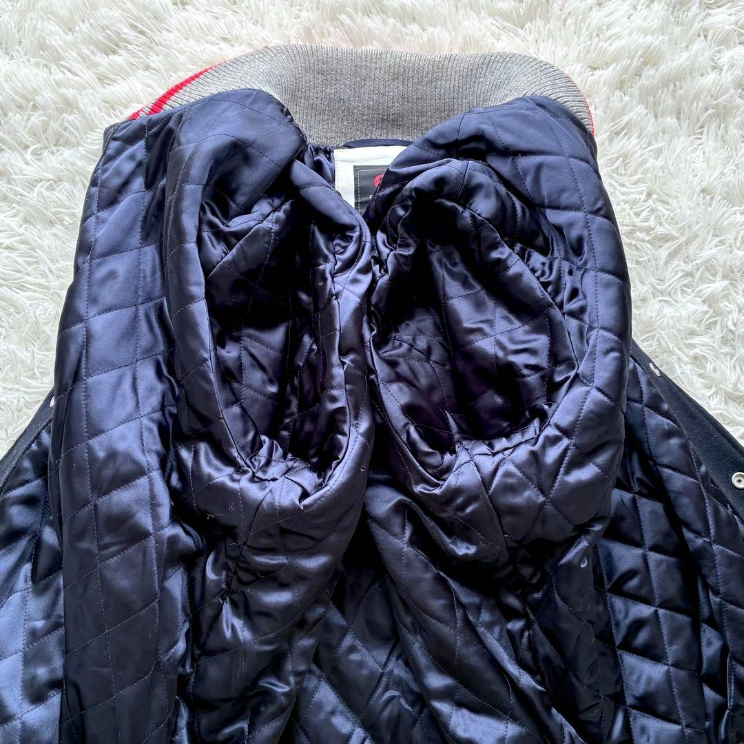 【人気 XL】カンタベリー レザー切替 スタジャン キルティング 刺繍 ワッペン