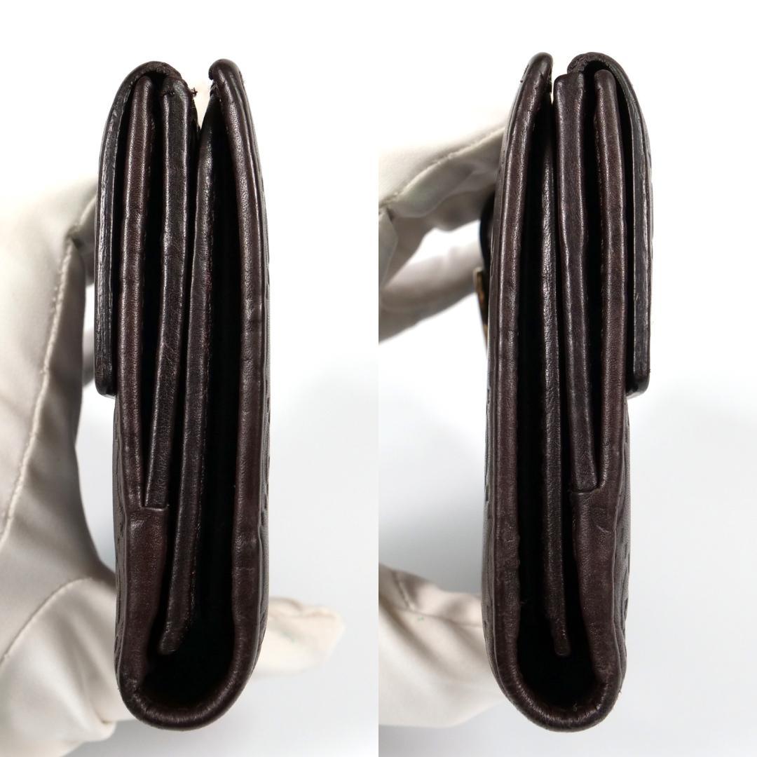 美品✨ GUCCI グッチ 長財布 シマ ハート GG レザー ダークブラウン