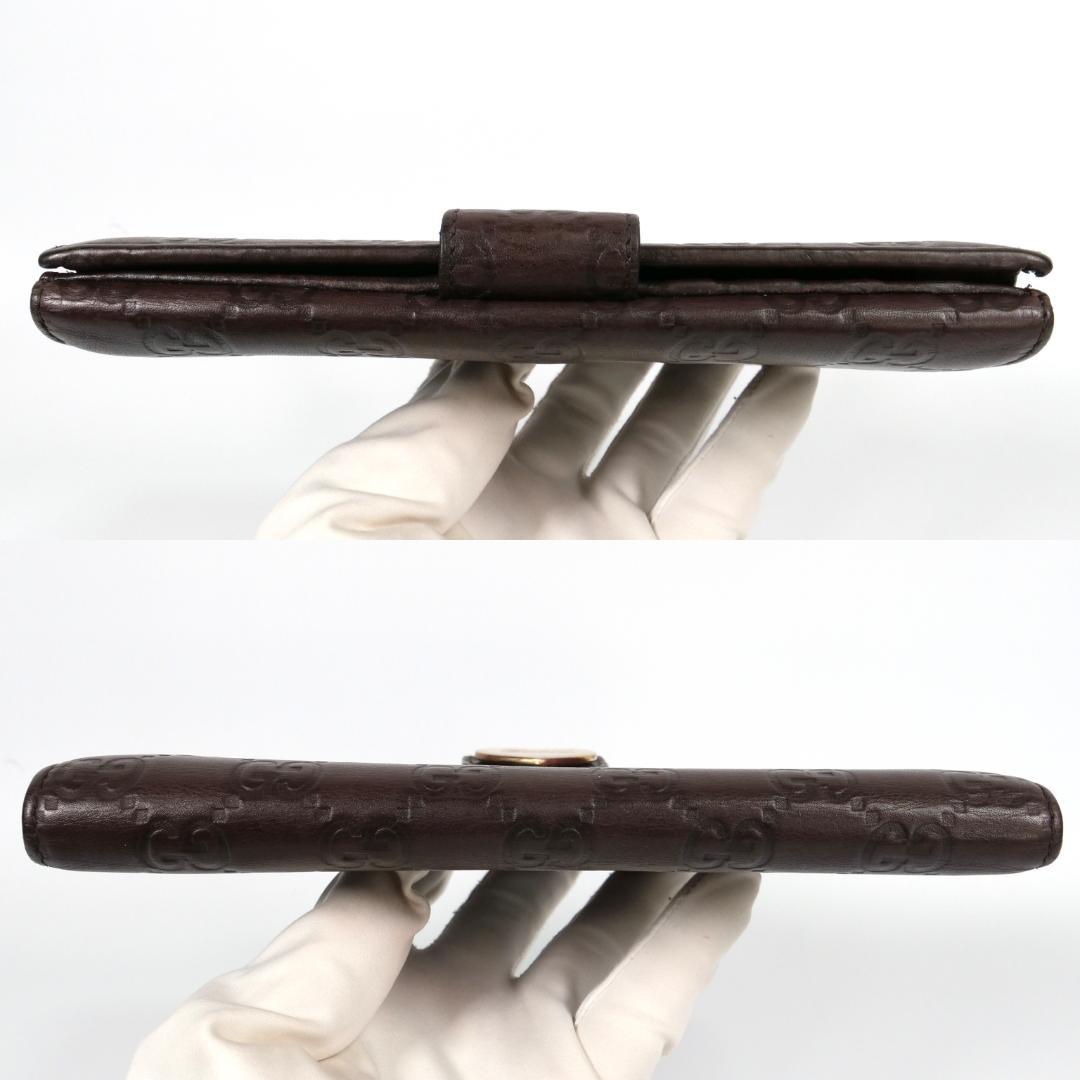 美品✨ GUCCI グッチ 長財布 シマ ハート GG レザー ダークブラウン