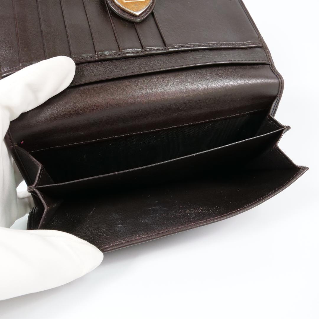 美品✨ GUCCI グッチ 長財布 シマ ハート GG レザー ダークブラウン