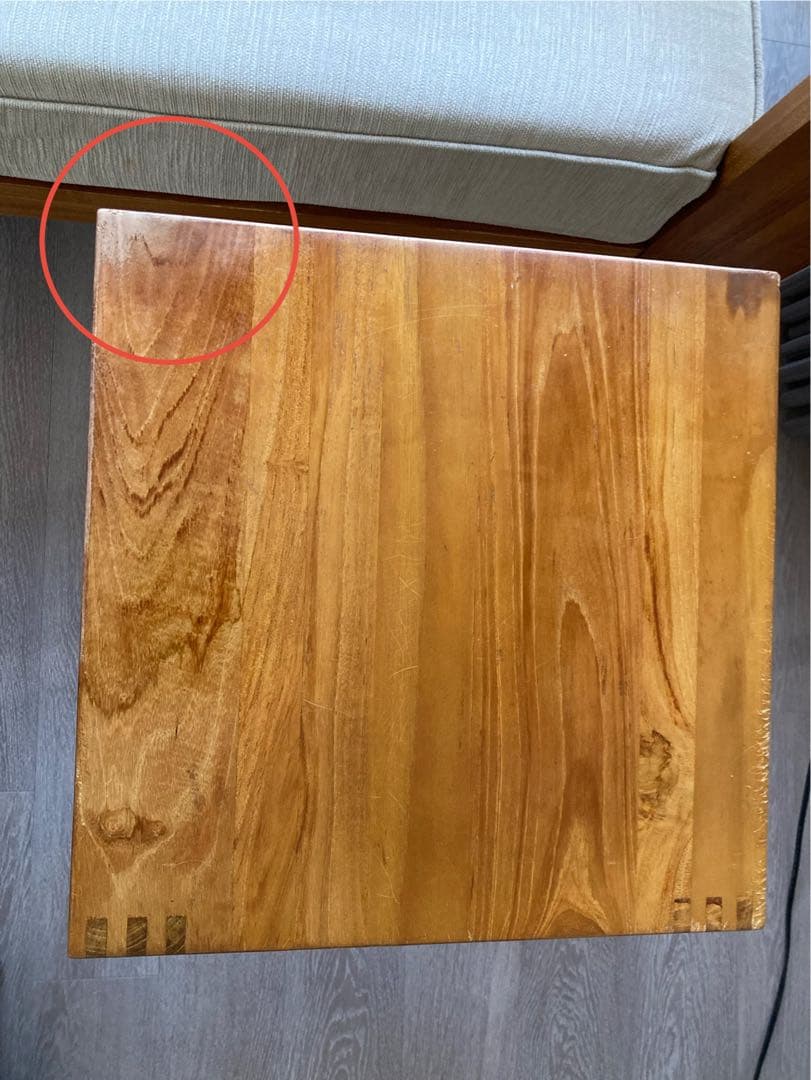 スキャンテーク　ソファ チーク材　2.5人掛けソファ