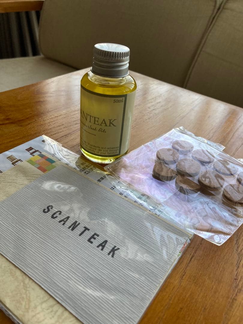 スキャンテーク　ソファ チーク材　2.5人掛けソファ