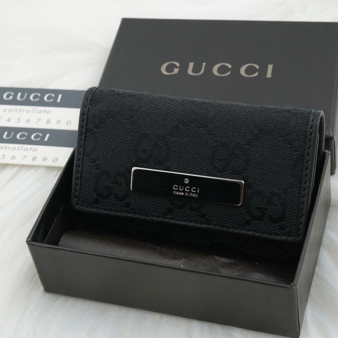 新品未使用品　箱付き　GUCCI グッチ　キーケース　GG柄　ブラック