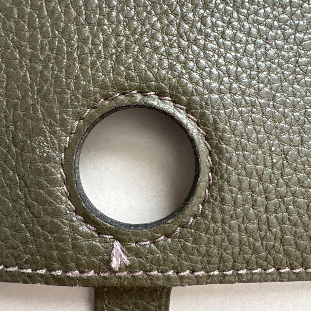 エルメス　ドゴン　キーケース　ケース　オリーブグリーン　シルバー金具