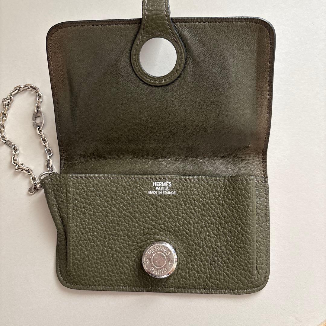 エルメス　ドゴン　キーケース　ケース　オリーブグリーン　シルバー金具