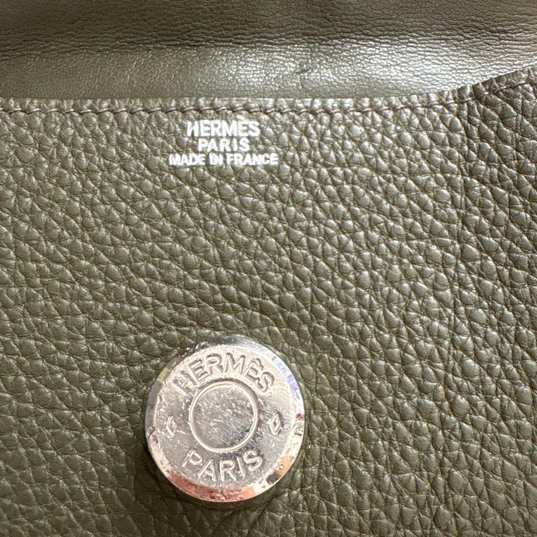 エルメス　ドゴン　キーケース　ケース　オリーブグリーン　シルバー金具