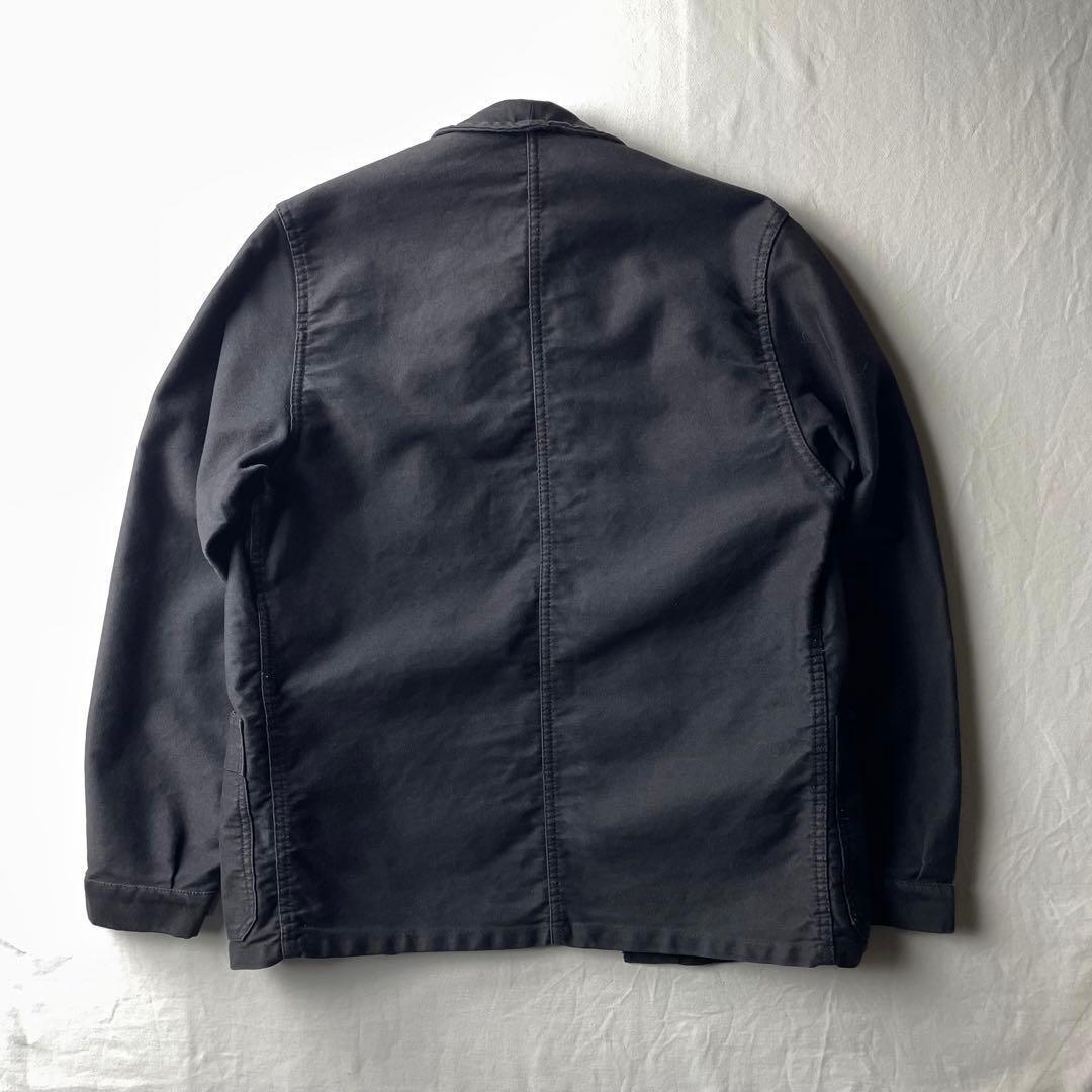 ん*か様 ブラックモールスキンフレンチワークジャケット ユーロワークj46