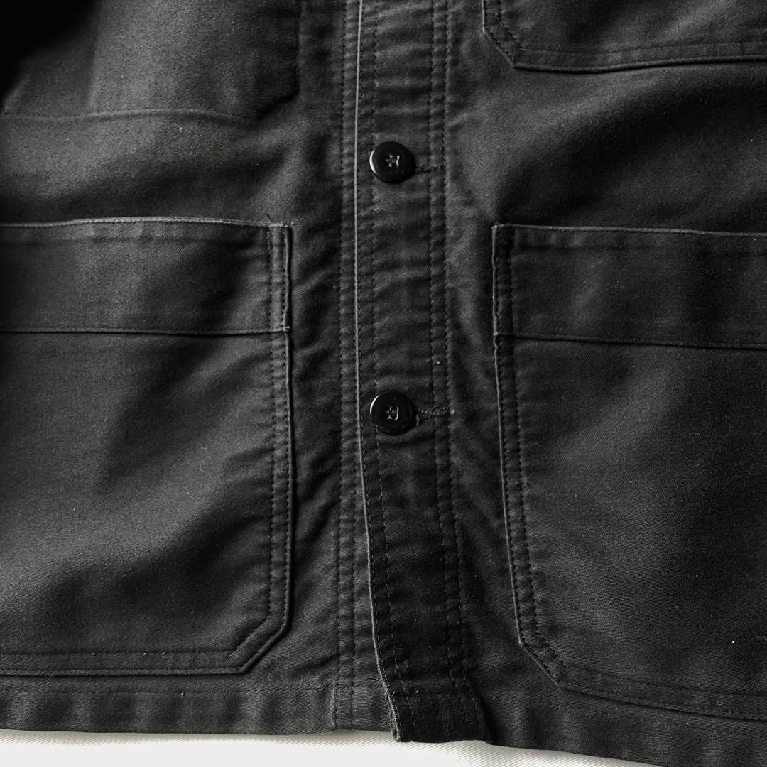 ん*か様 ブラックモールスキンフレンチワークジャケット ユーロワークj46