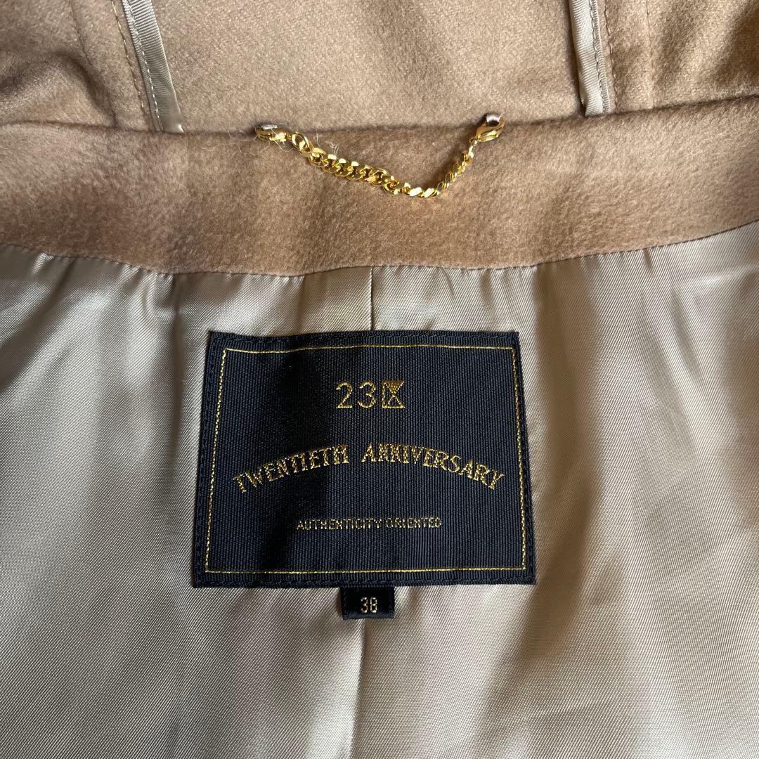 【美品】23区20周年記念ベージュフード付きコート (ロロピアーナ)