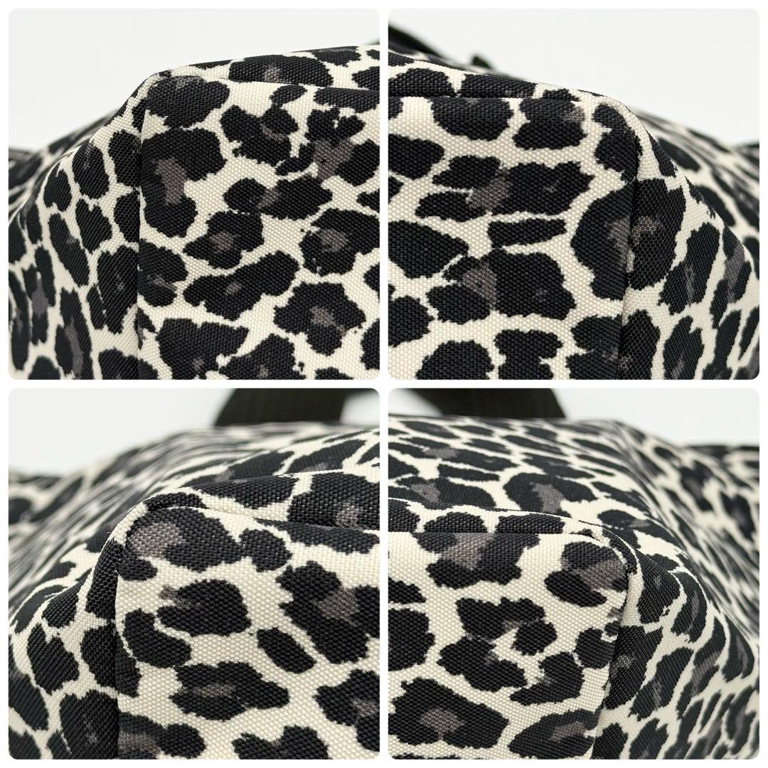 【極美品】エルベシャプリエ 1027F ナイロン舟型トートバッグMパンサーブラン