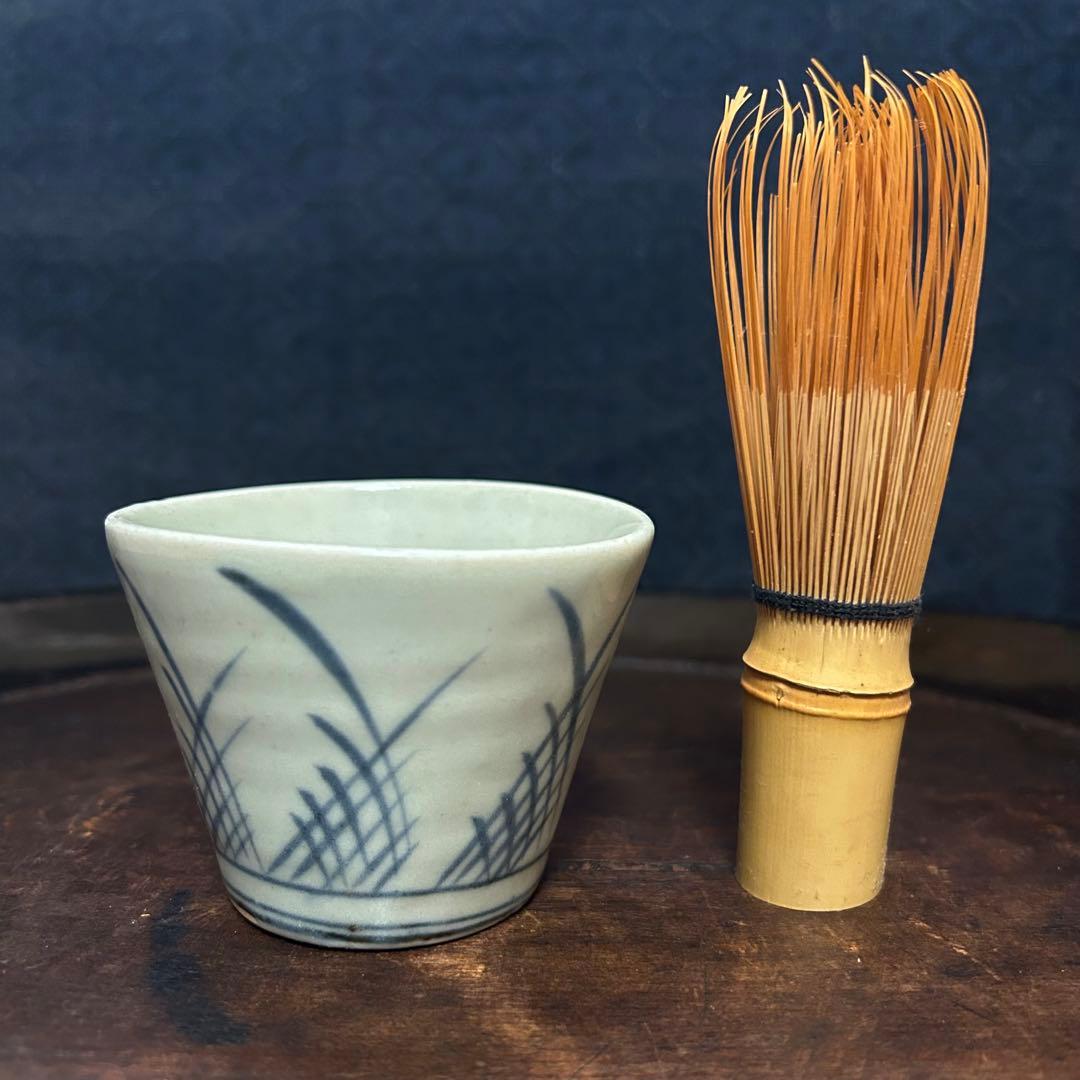 古伊万里　江戸前期　あげ底檜垣紋蕎麦猪口　無傷　本物保証