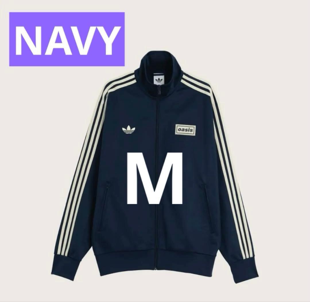 新品M アディダス オアシス ツアー ファイヤーバード トラックトップ 紺