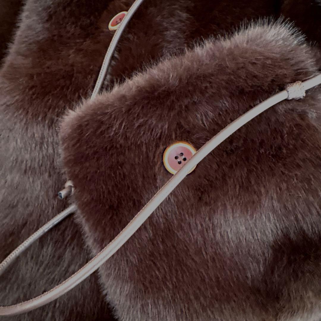 lumierエコファーノーカラーコート＋バッグ付