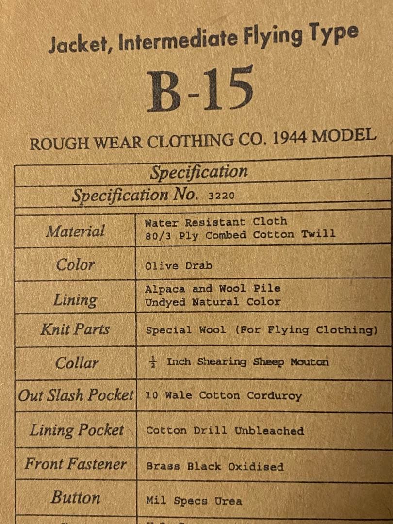 【期間限定大幅値下げ‼️】BUZZ RICKSON’S B-15フライトジャケット