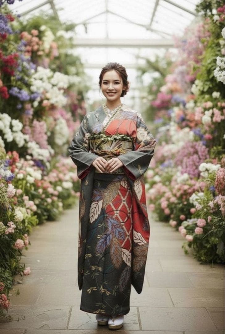 振袖フルセット✨振袖、帯、帯揚げ、帯締めと飾り、半衿用リボン、重ね襟とリボン✨