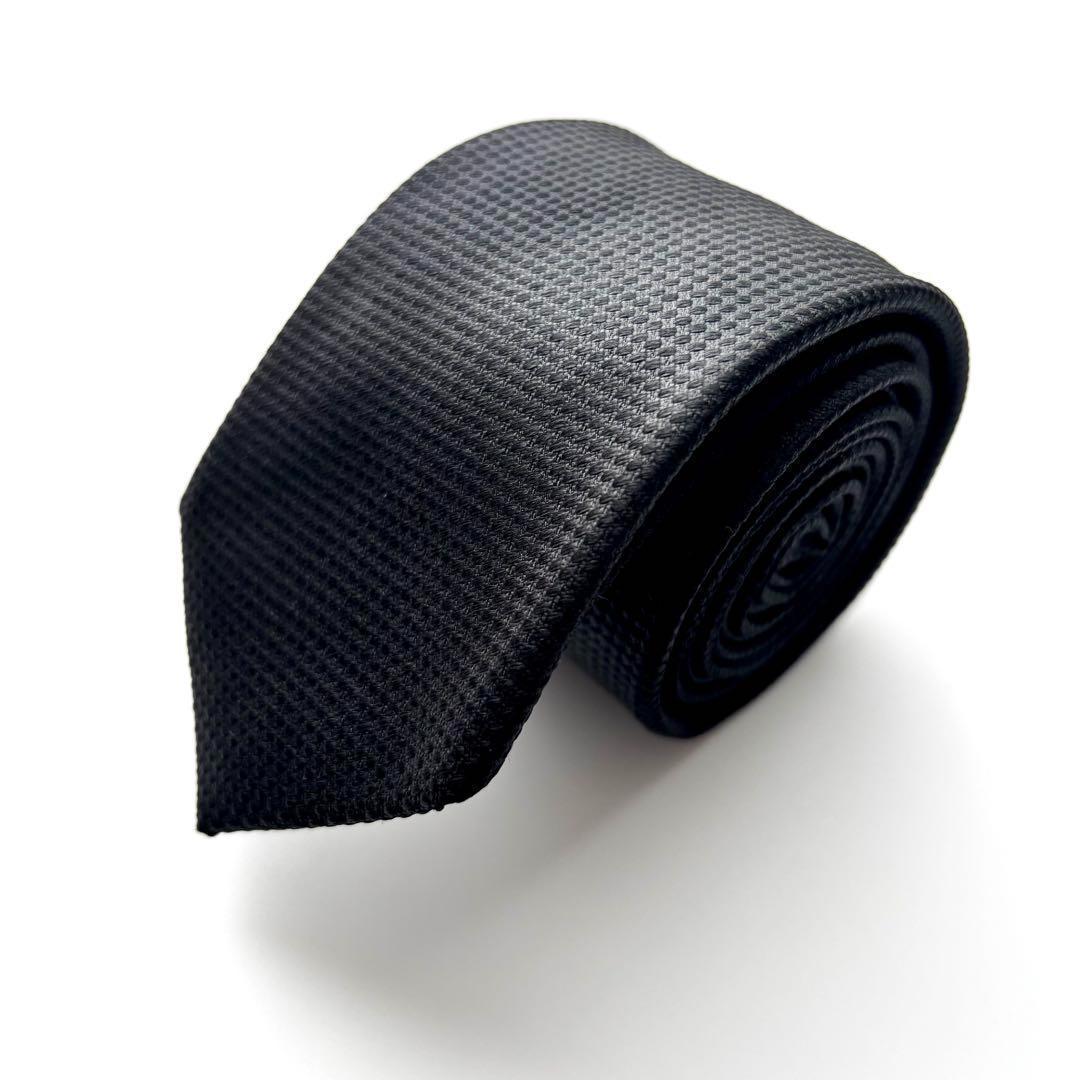 ꧁美品꧂ ドルチェアンドガッバーナ ネクタイ ナロータイ 無地 DG ブラック