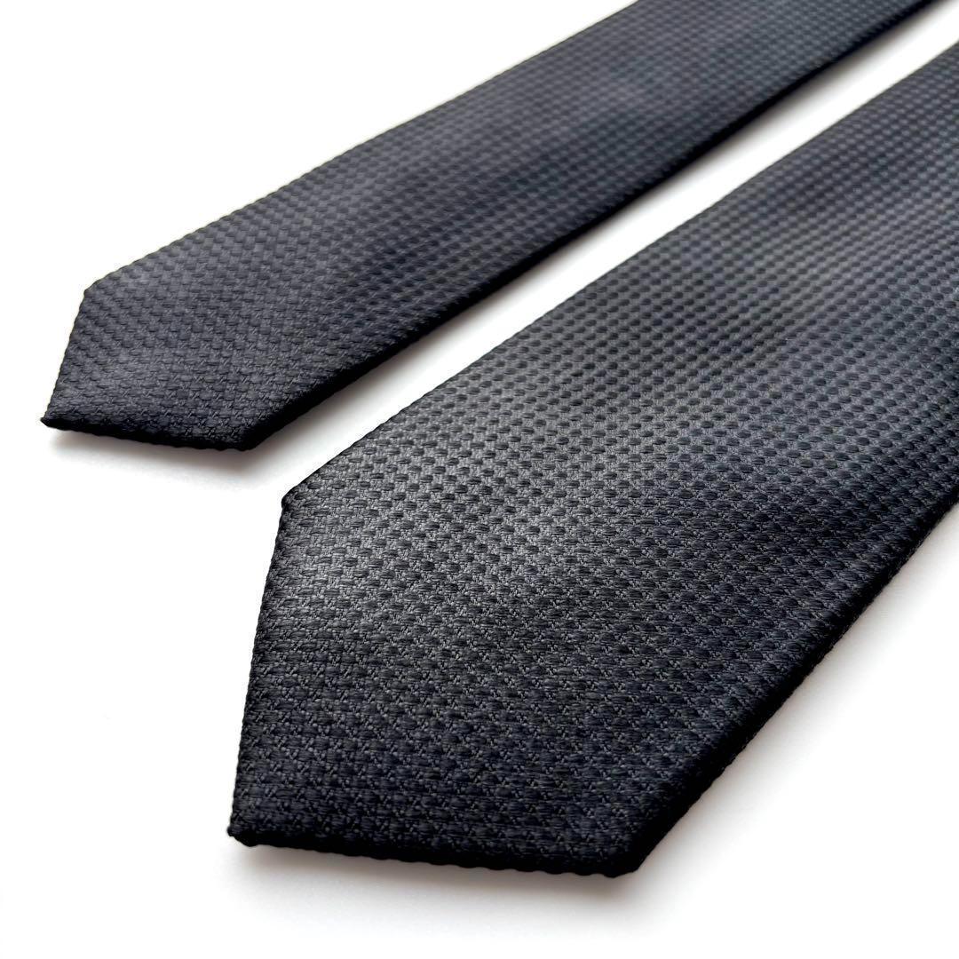 ꧁美品꧂ ドルチェアンドガッバーナ ネクタイ ナロータイ 無地 DG ブラック