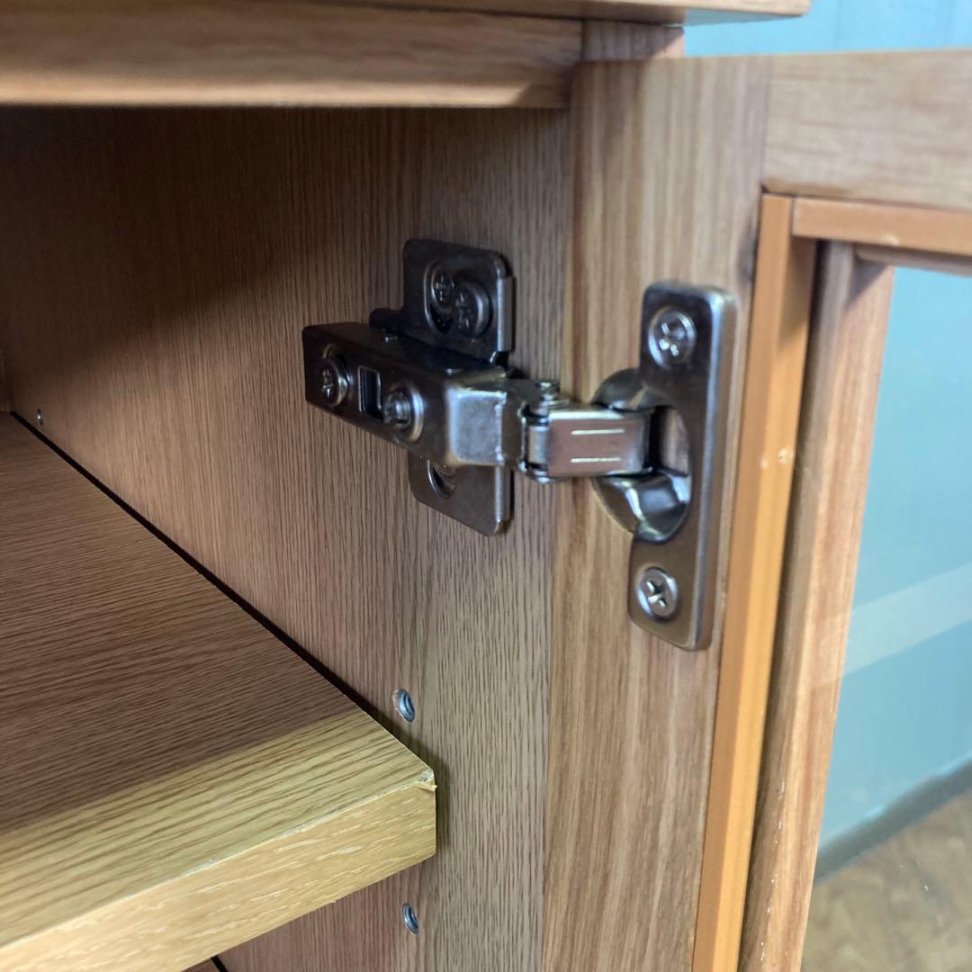 【美品級】無印良品　木製キャビネット　ガラス扉　スリム