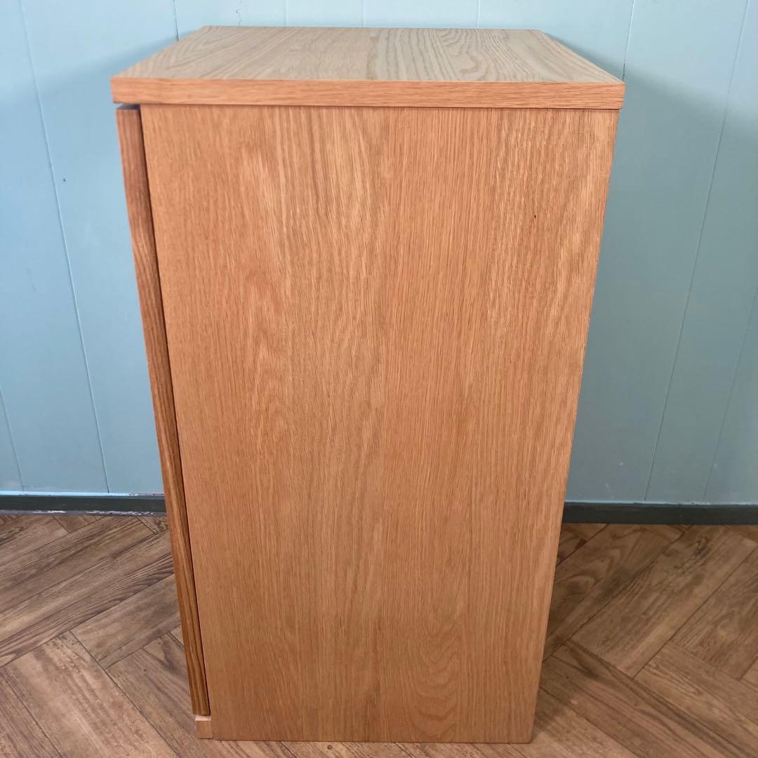 【美品級】無印良品　木製キャビネット　ガラス扉　スリム