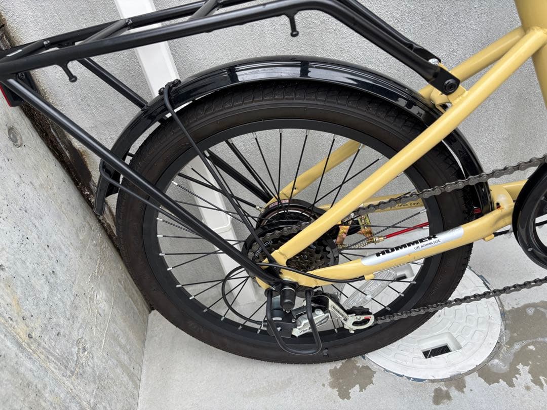 HUMMER 折りたたみ自転車 ベージュ